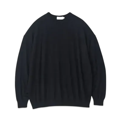 Graphpaper High Gauge L/S Crew Neck Knit "Black"