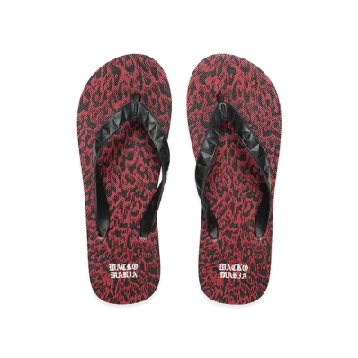 WACKO MARIA x Hayn Leopard Beach Sandals "Red"