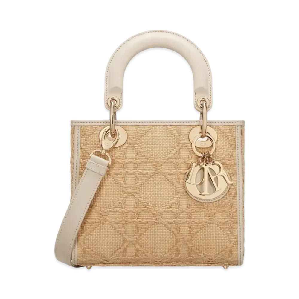 Dior Small Lady D Lite Bag Macro Cannage Raffia "Natural"
