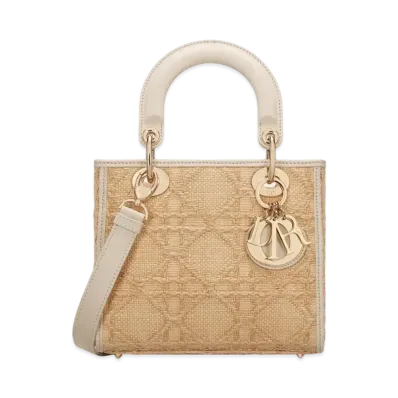 Dior Small Lady D Lite Bag Macro Cannage Raffia "Natural"