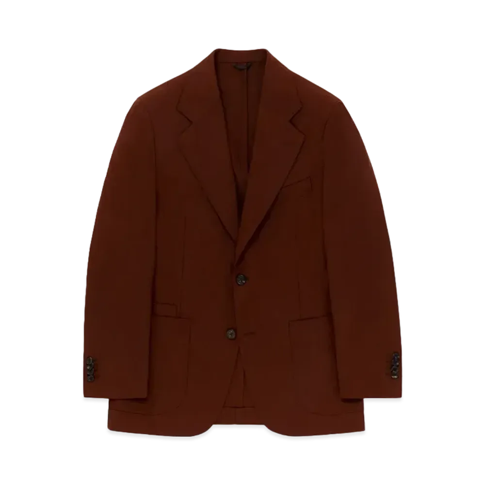 Aime Leon Dore x Drake's Single Breasted Wool Fresco Suit Jacket "Brown"
