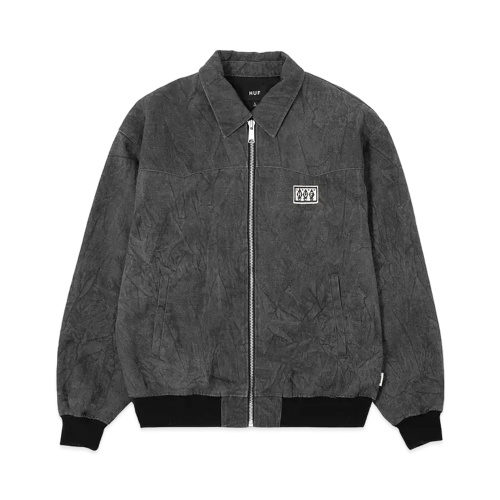 HUF Hemp Fold Collar Zip Jacket "Black"