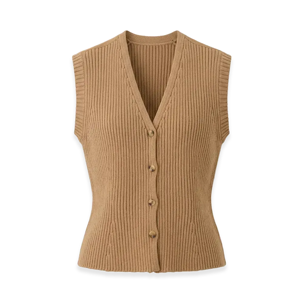 Max Mara Women's Madre Knit Gilet "Camel"
