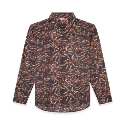 Diesel S-Simply-Spider-Pjbk Long Sleeve Shirt "Black/Brown"