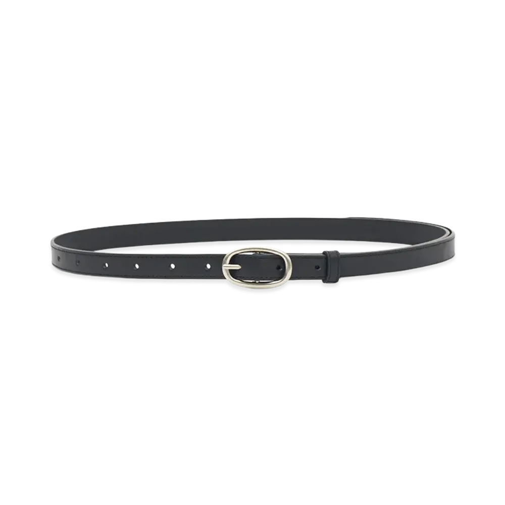 YOKE Oval Leather Belt "Black"
