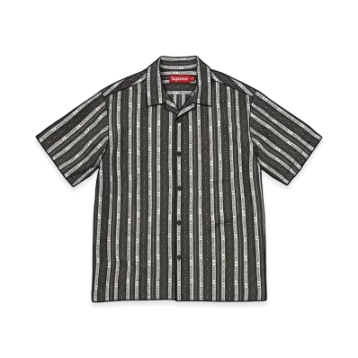 Supreme Old English Stripe Silk S/S Shirt "Black"