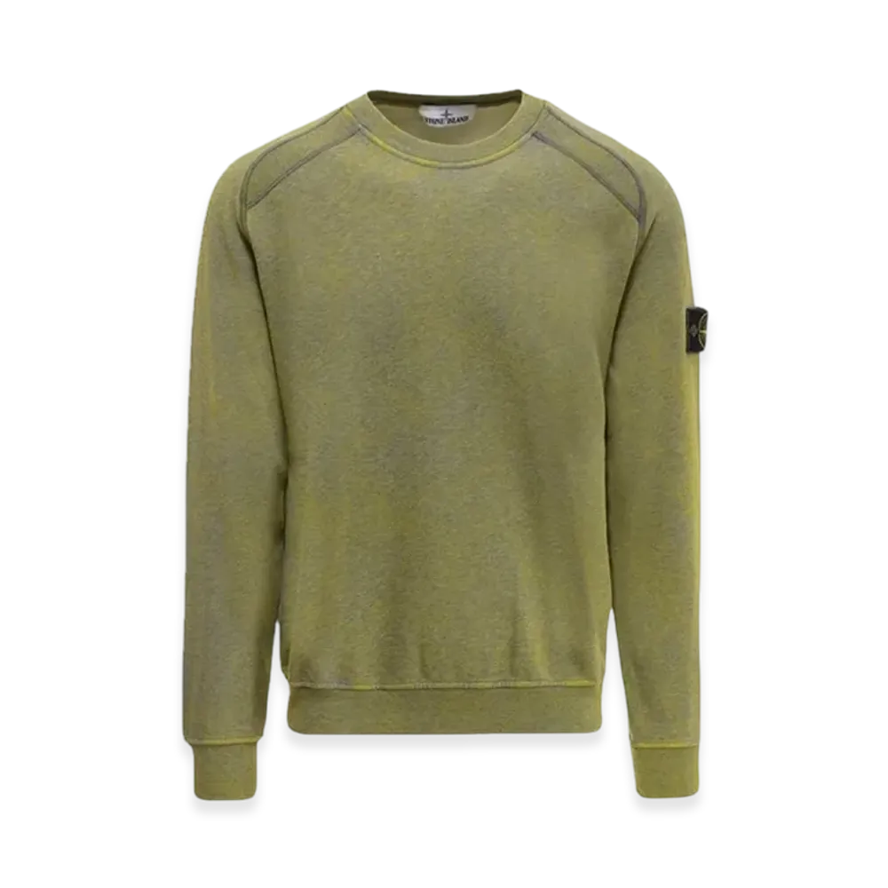 Stone Island 62290 Dust Colour Treatment Crewneck Sweatshirt - 21SS "Lemon Melange"