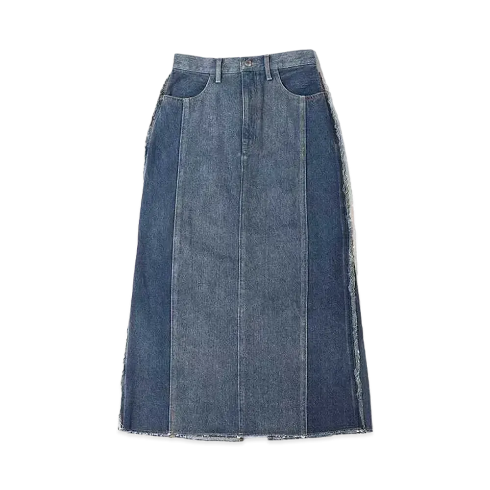 atmos pink Fringe Denim Skirt "Indigo"