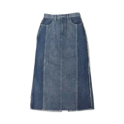 atmos pink Fringe Denim Skirt "Indigo"