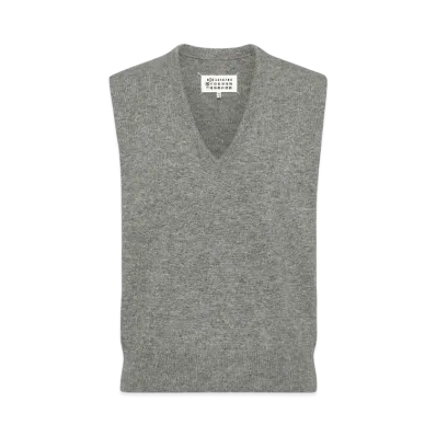 Maison Margiela Women's Wool V-Neck Gilet "Gray"
