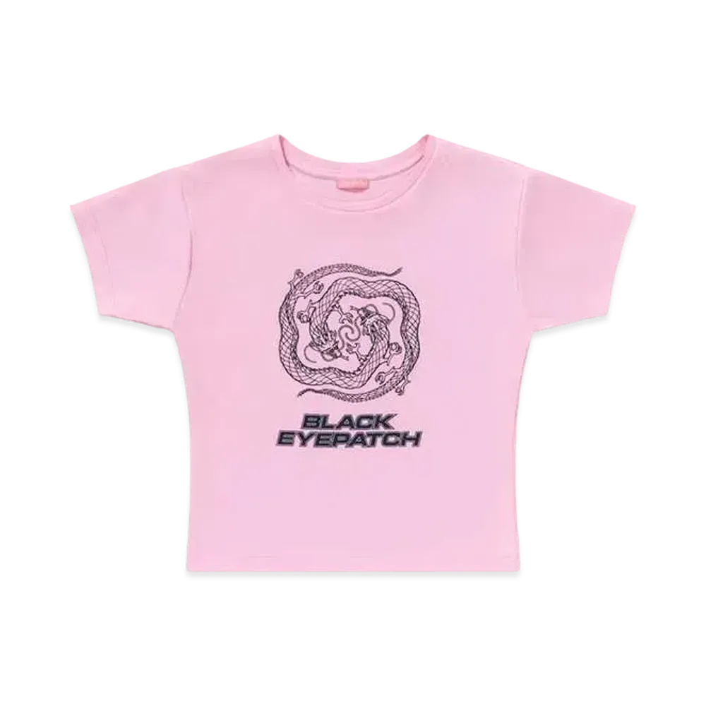 BlackEyePatch Dragon Swirl Baby Tee "Pink"