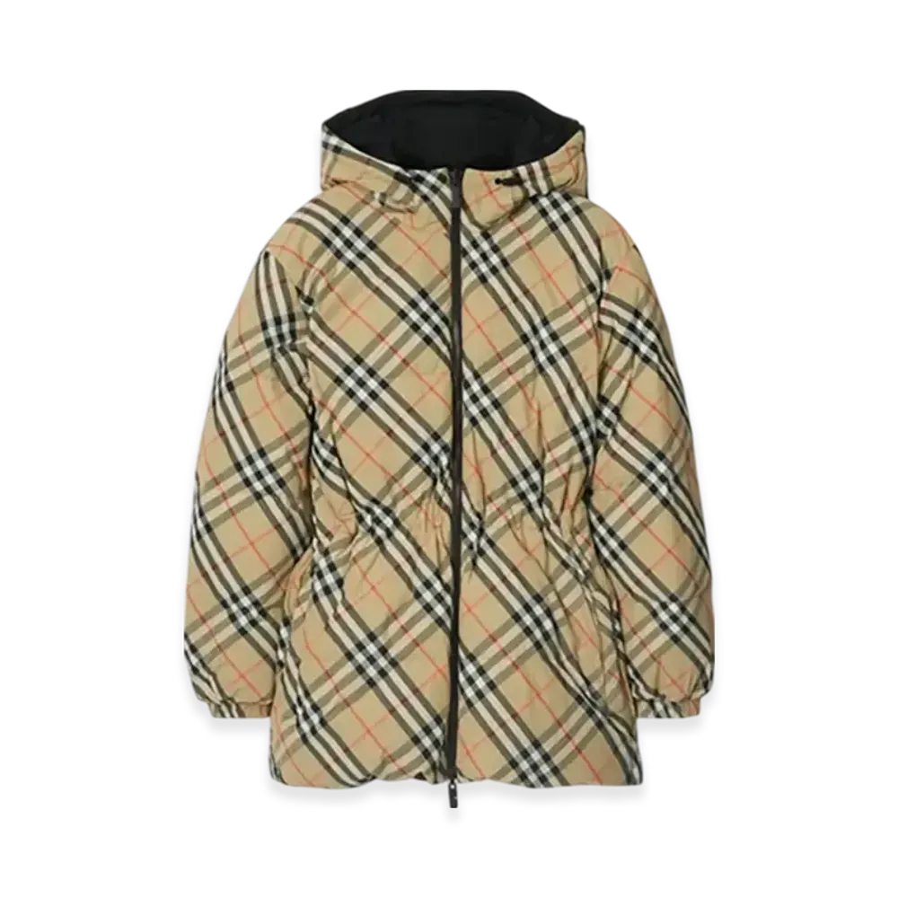 Burberry Reversible Check Nylon Down Jacket "Sand"
