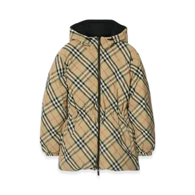 Burberry Reversible Check Nylon Down Jacket "Sand"