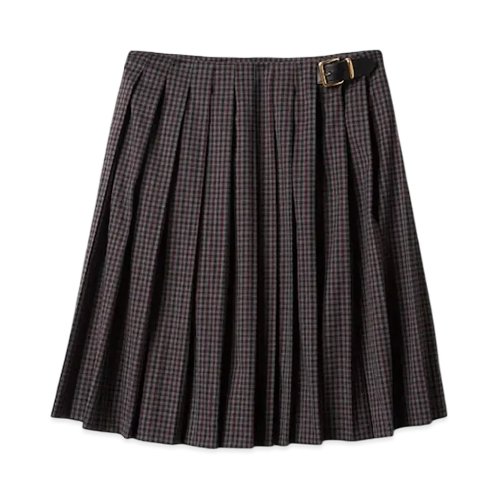 MIU MIU Women's Gingham Check Skirt "Garnet"
