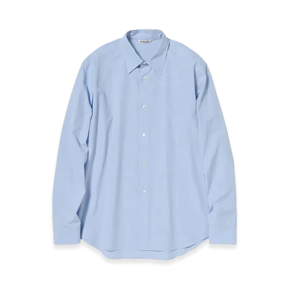 AURALEE Washed Finx Weather Chambray Shirt "Light Blue"