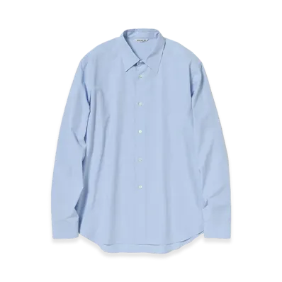 AURALEE Washed Finx Weather Chambray Shirt "Light Blue"
