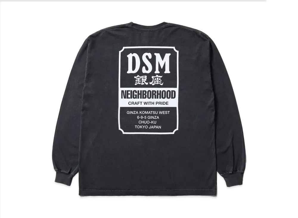 NEIGHBORHOOD x Dover Street Market Ginza LS Tee "Charcoal"