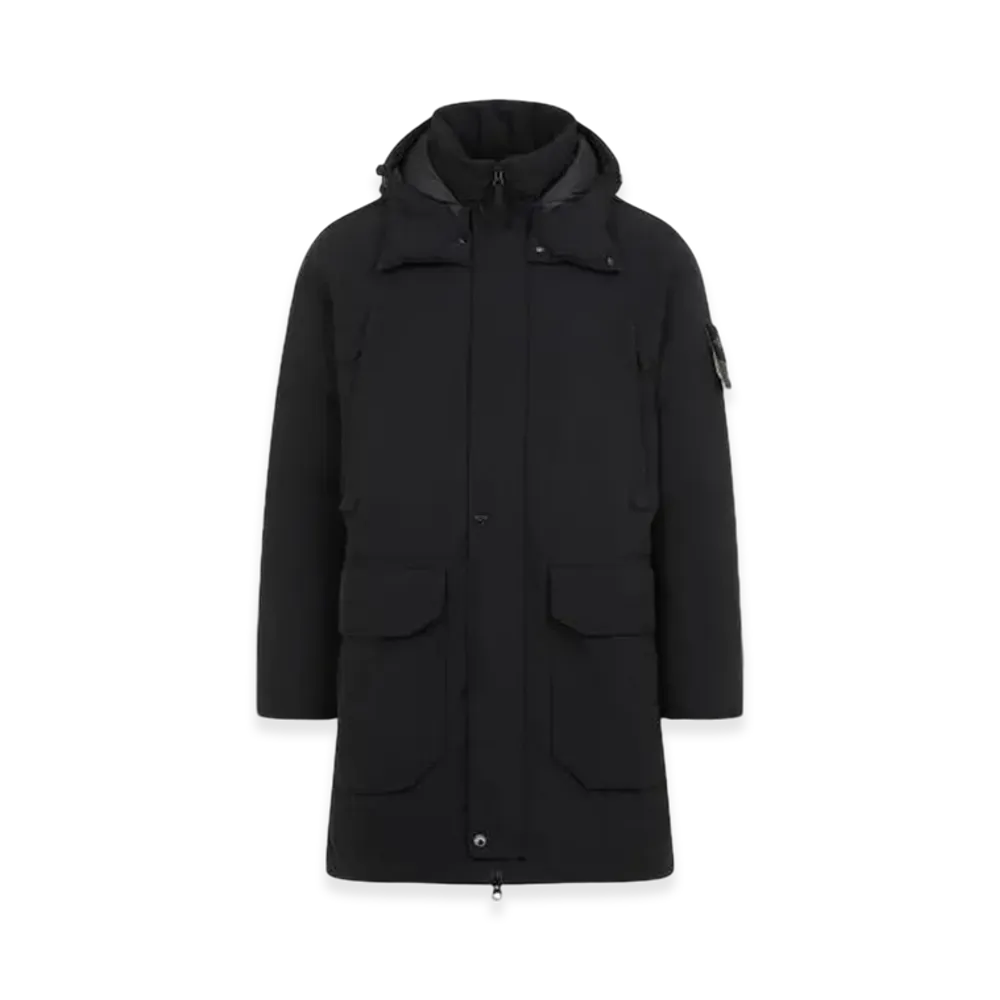 Stone Island 70726 Polyester Micro Twill Long Down Parka with Anti Drop - 24FW "Black"