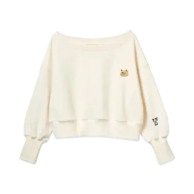 FURFUR x Philly chocolate Sweatshirt With Cat Brooch "Ivory"