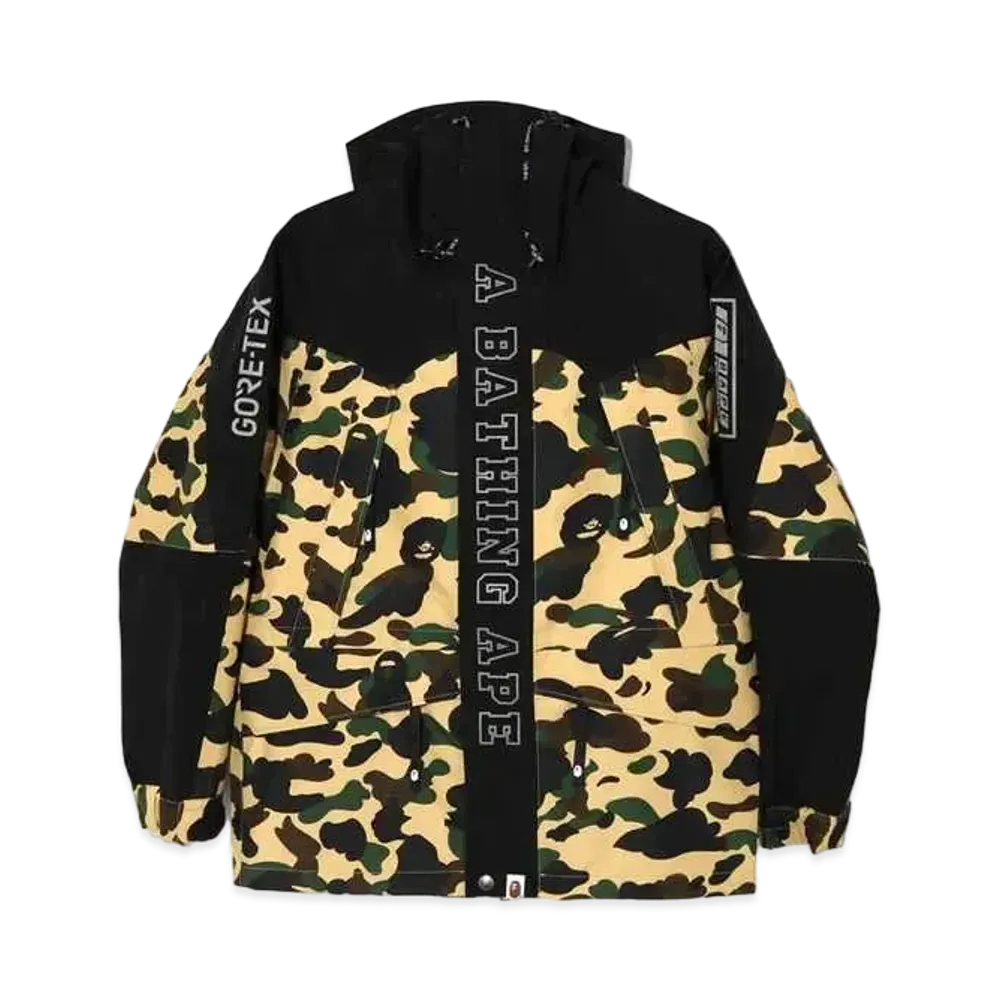 A BATHING APE GORE-TEX 1ST CAMO SNOWBOARD JACKET "Yellow"