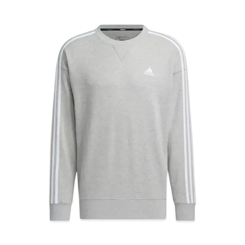 adidas Essentials Plus Loose Fit Three Stripes French Terry Sweatshirt "Medium Grey Heather"