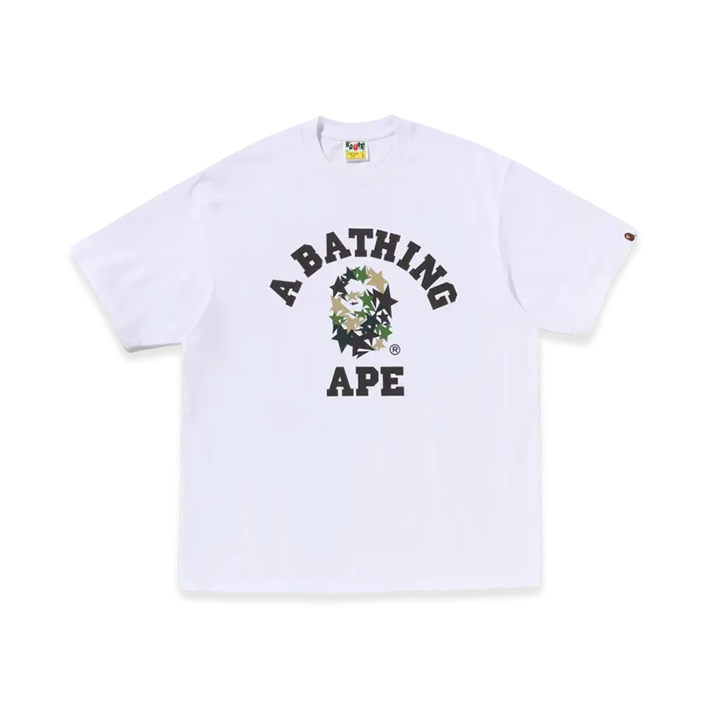 A BATHING APE STA College Relaxed Fit Tee "White"