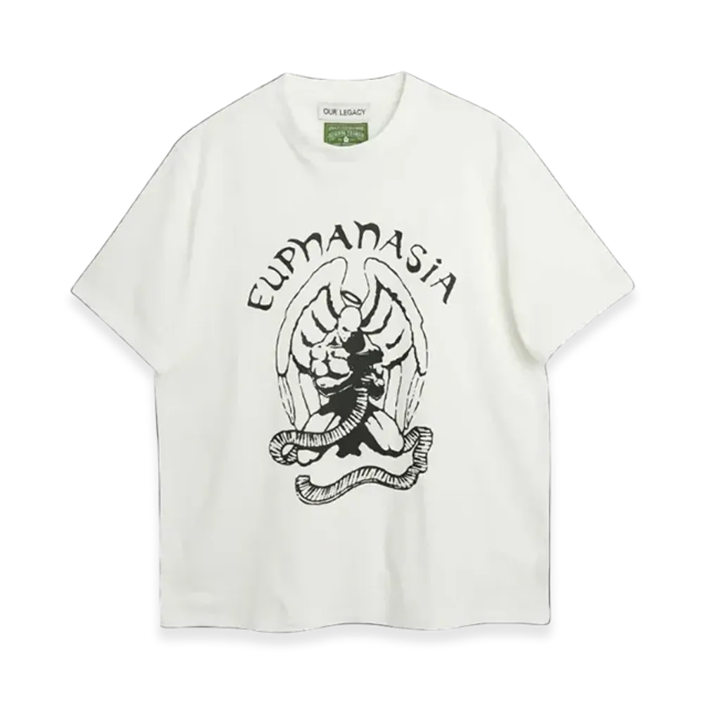 OUR LEGACY x Denim Tears x Tupac Box T-Shirt "White Euphanasia Print"