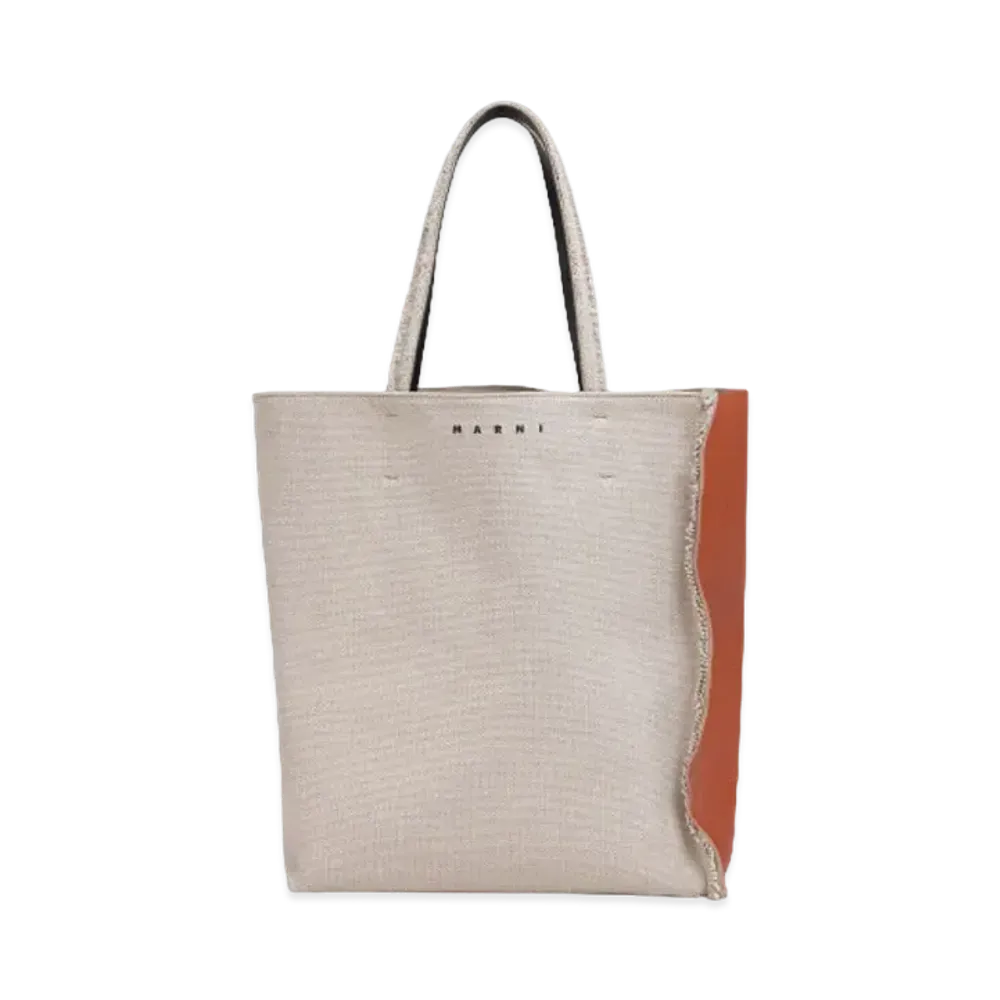 Marni Museo Soft Black Leather & Canvas Shopping Bag "Lust/Black"
