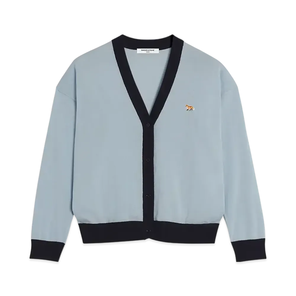 Maison Kitsune Baby Fox Patch Bicolor Comfort Cardigan "Hortensia"