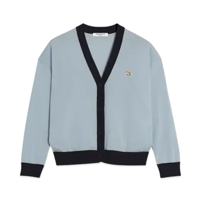 Maison Kitsune Baby Fox Patch Bicolor Comfort Cardigan "Hortensia"