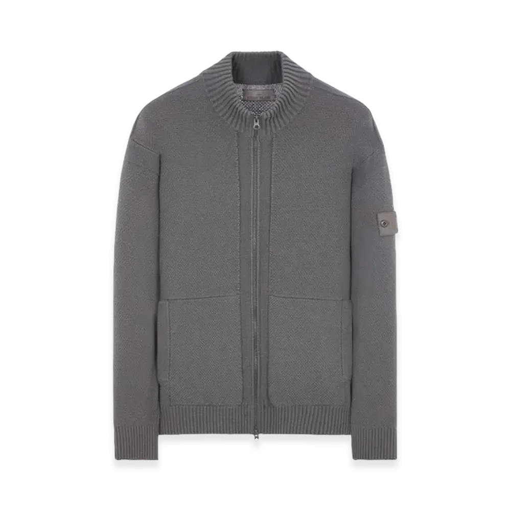 Stone Island 561FA Ghost Piece Geelong Wool Mock Neck Knit - 23FW "Dark Grey"