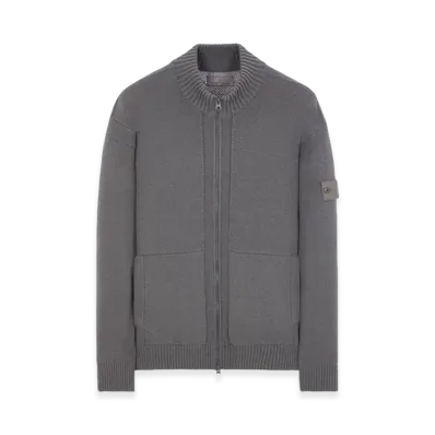 Stone Island 561FA Ghost Piece Geelong Wool Mock Neck Knit - 23FW "Dark Grey"