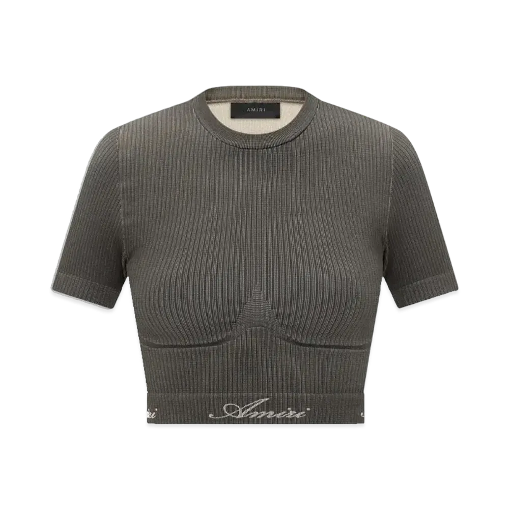 AMIRI Ribbed Seamless S/S Top "Brown"
