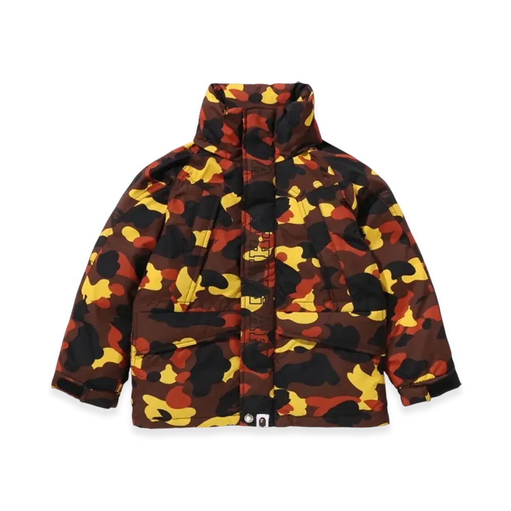 A BATHING APE Junior 1st Camo Snowboard Down Jacket "Orange"
