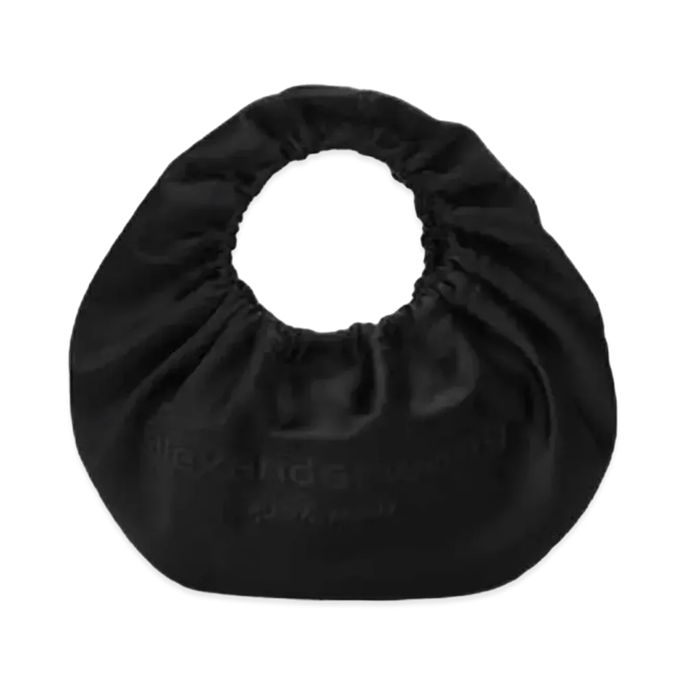 Alexander Wang Crescent Deboss Logo Satin Small Handle Bag "Black"