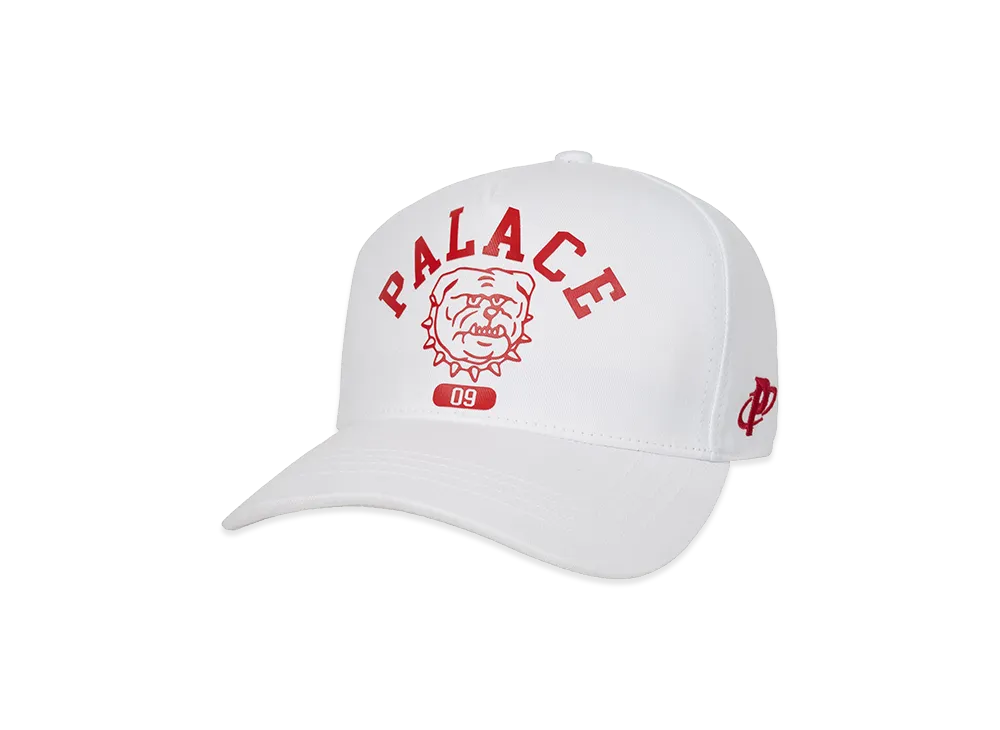 PALACE Bulldog P Frame 5 Panel Snapback "White"