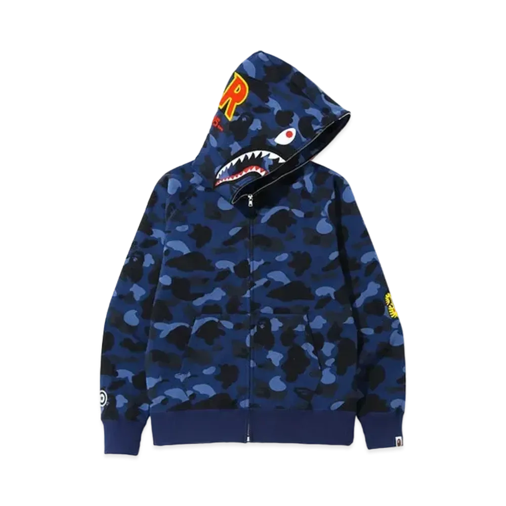 A BATHING APE 1st Camo PONR Shark Full Zip Hoodie "Blue"