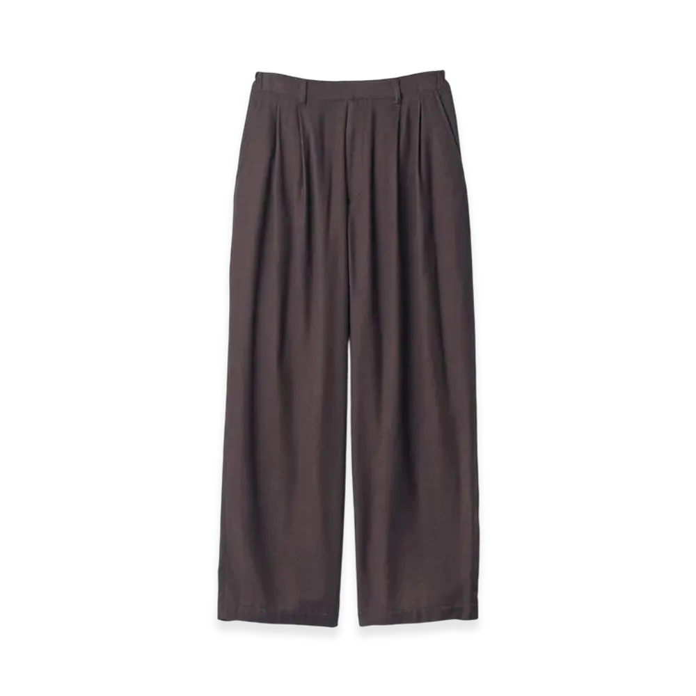 ssstein Rayon Silk Flannel Wide Easy Trousers "Charcoal"