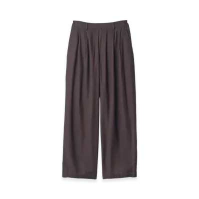 ssstein Rayon Silk Flannel Wide Easy Trousers "Charcoal"