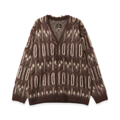 NEEDLES Mohair Cardigan - Geometric "Brown"