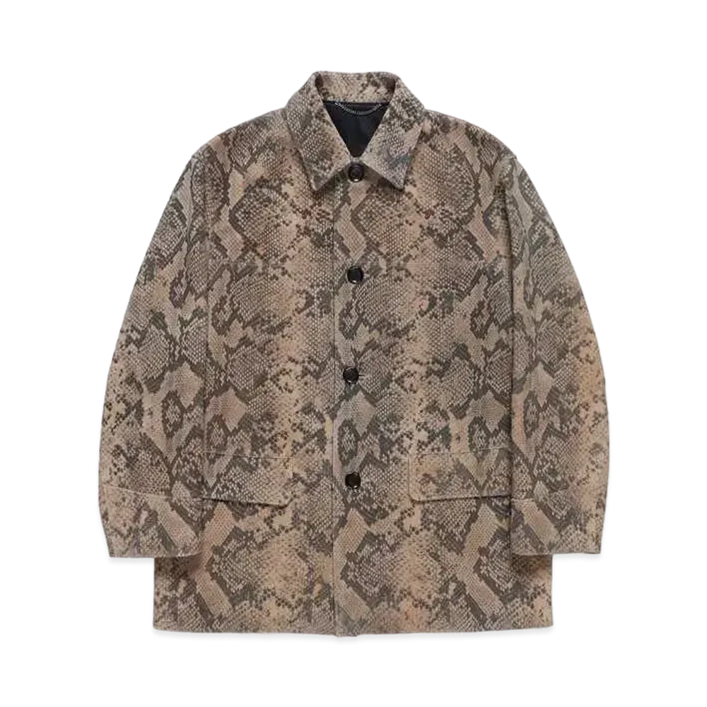 WACKO MARIA SUEDE LEATHER CAR COAT "Beige"