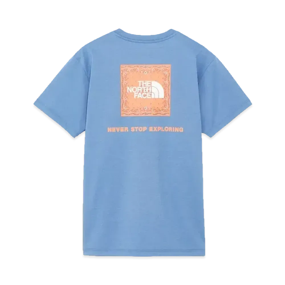 The North Face Short Sleeve Bandana Square Logo Tee (Ladies) "Indigo Stone"