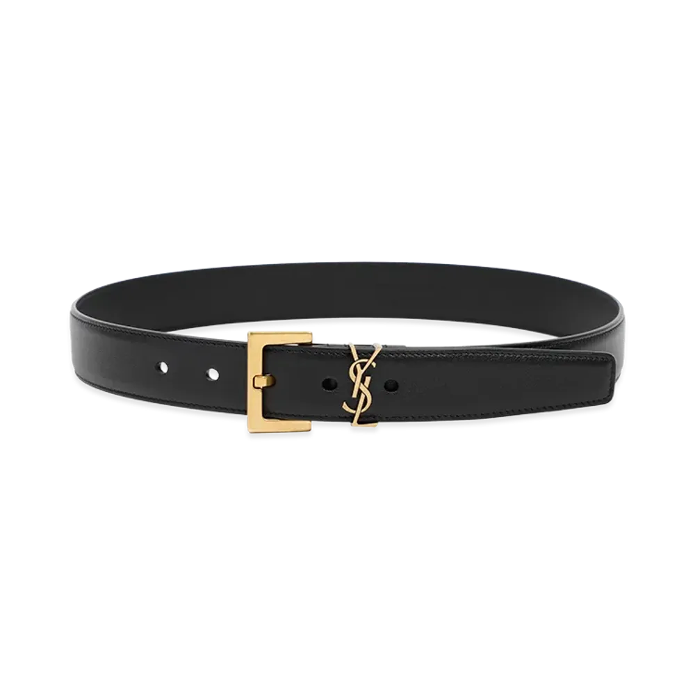 Saint Laurent Women's "Ysl" Buckle Belt "Black"