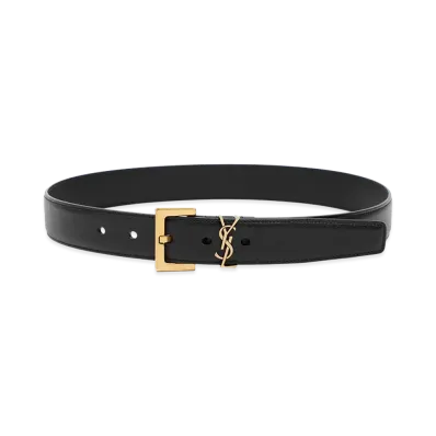 Saint Laurent Women's "Ysl" Buckle Belt "Black"