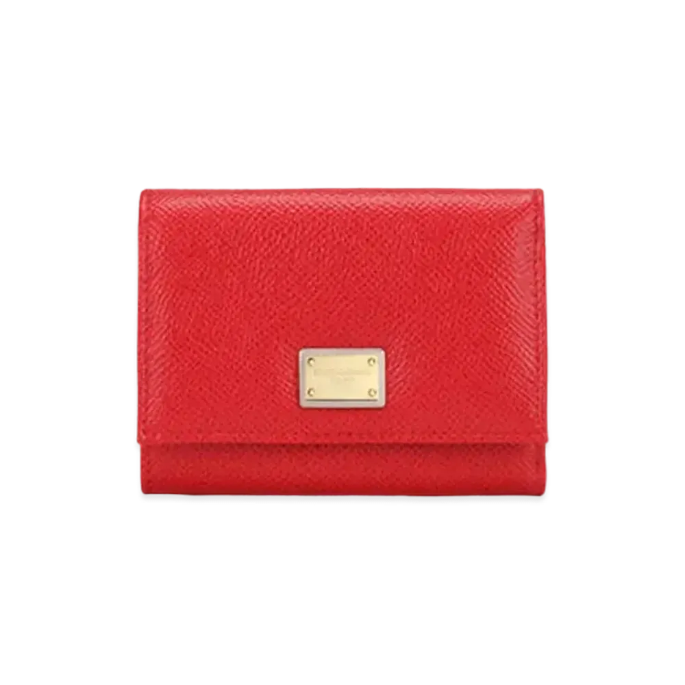 Dolce&Gabbana Continental Wallet Small Dauphine Calfskin Plate "Red"