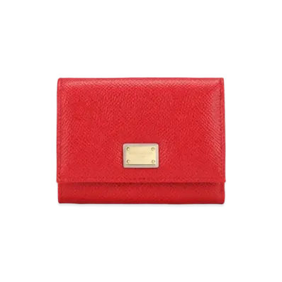 Dolce&Gabbana Continental Wallet Small Dauphine Calfskin Plate "Red"