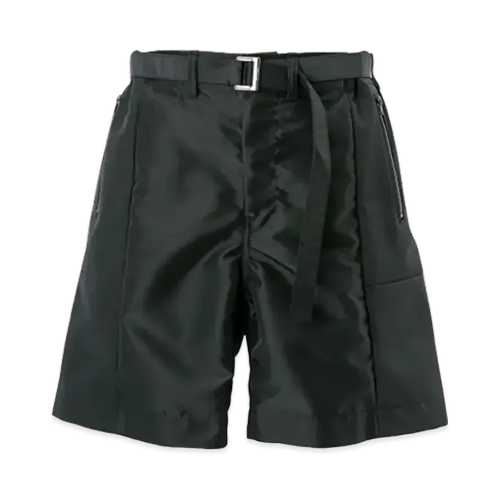 sacai Nylon Twill x Grosgrain Shorts "Black"