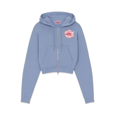 KENZO 'ROSE' Zip-Up Hoodie "Blue"