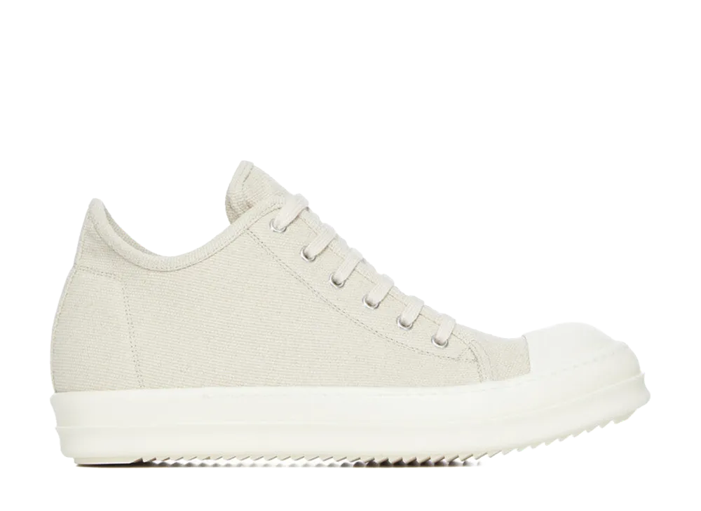 Rick Owens DRKSHDW SS26 Low Sneaks Heavy Canvas "Natural/Milk"