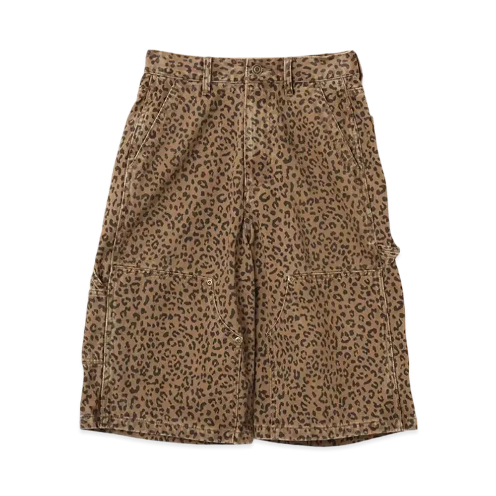 atmos pink Painter Half Pants "Leopard"
